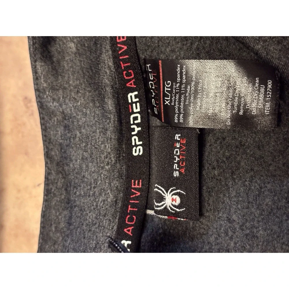 Spyder Active‎ Half Zip Long Sleeve Pullover Base Shirt (Men's XL) Gray